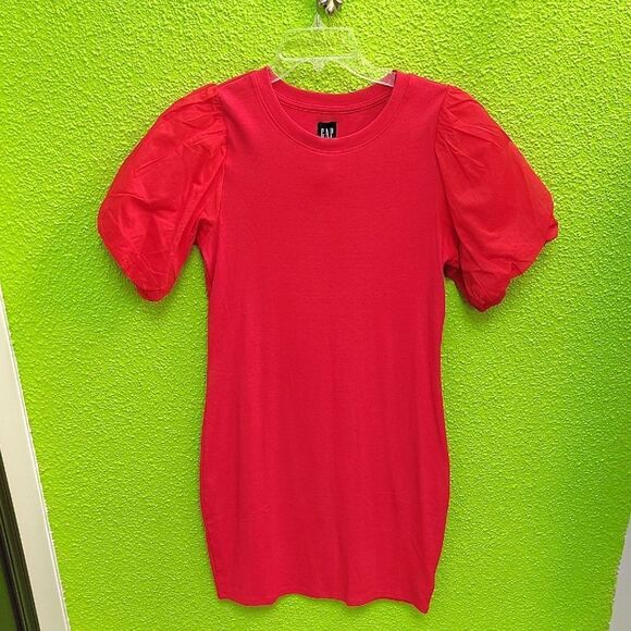 GAP Red Puff Sleeve Dress - Picture 1 of 3